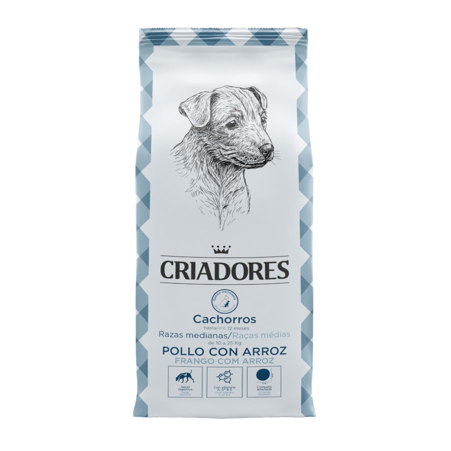 Criadores Pollo y Arroz pienso para cachorros de razas medianas - Imagen 2