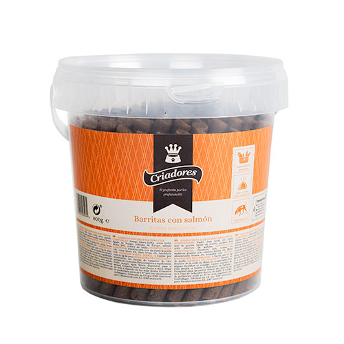 Criadores snack sticks com salmão para cães
